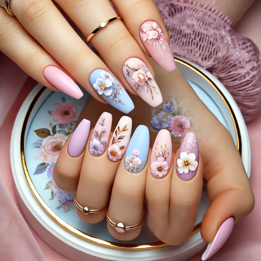 Floral Pastel Nail