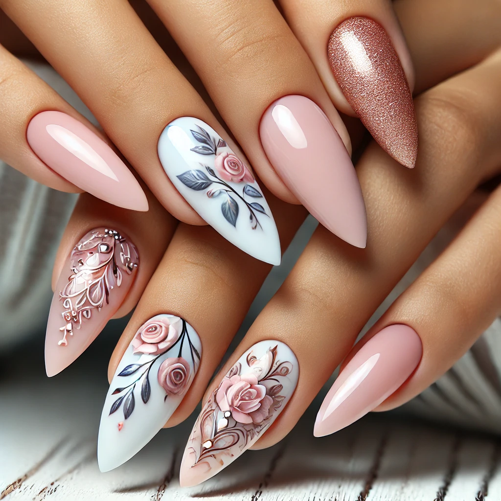 almond-shaped nails